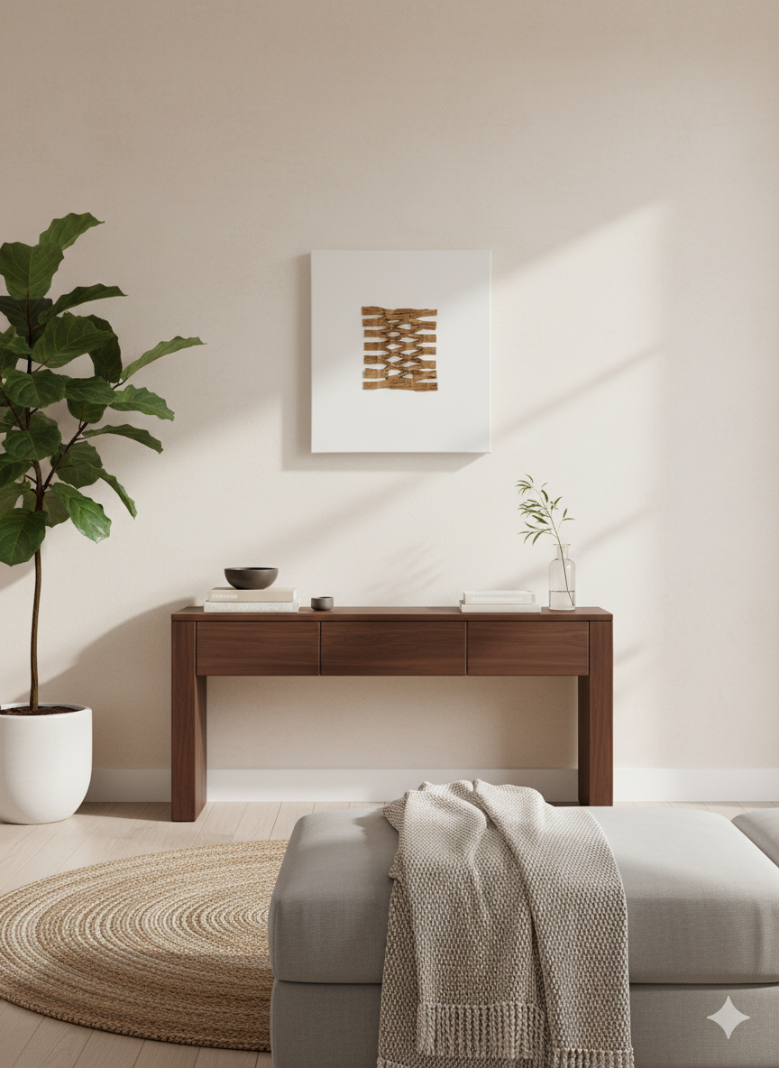 Handcrafted 3D Woven Fiber Wall Art on Canvas | Minimalist Abstract Texture