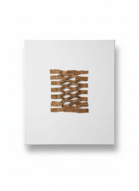 Handcrafted 3D Woven Fiber Wall Art on Canvas | Minimalist Abstract Texture
